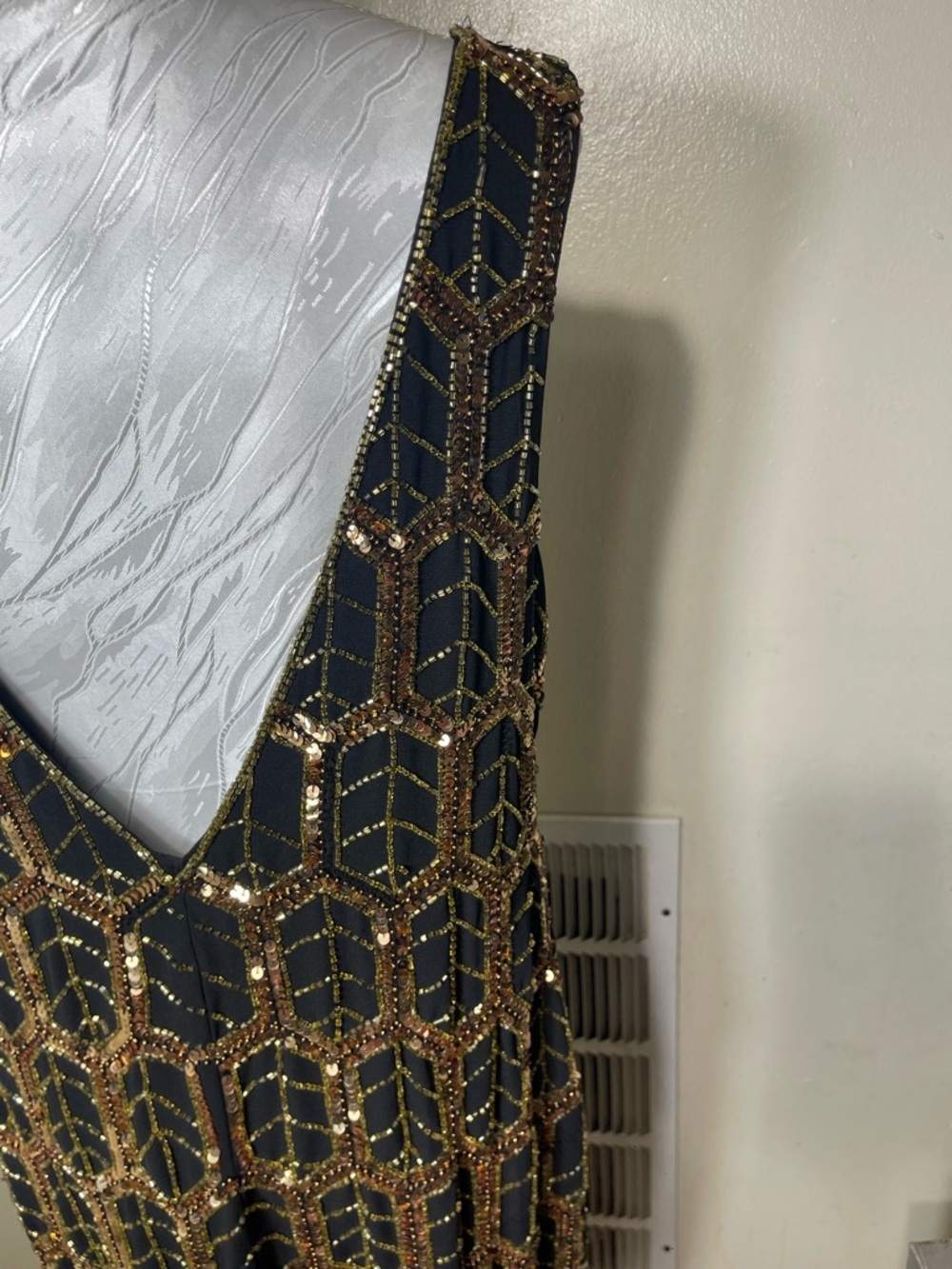 Maya Black Mini Dress with Gold Sequin party - Picture 5 of 7
